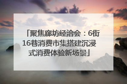 聚焦廊坊经洽会：6街16巷消费市集搭建沉浸式消费体验新场景